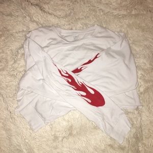 Brandy Melville Christy Longsleeve Flames Top